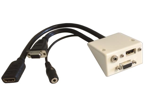 ELKO Senterpl VGA-StereoLyd-HDMI Vinklet 10cm kabel